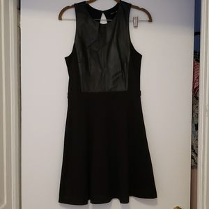 Club Monaco faux leather and cottom dress